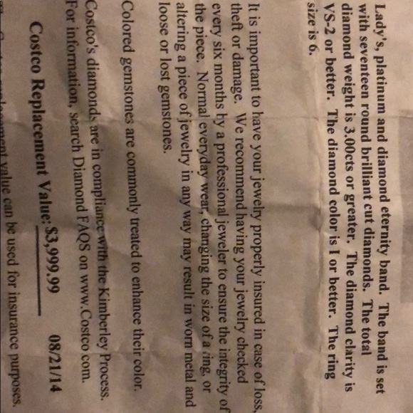 3.00ct Platinum diamond eternity band - Picture 4 of 5